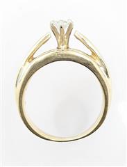 Rosy Blue ZEI 14K Solid Yellow Gold 7.7g Round Diamond Wedding Ring Size-6